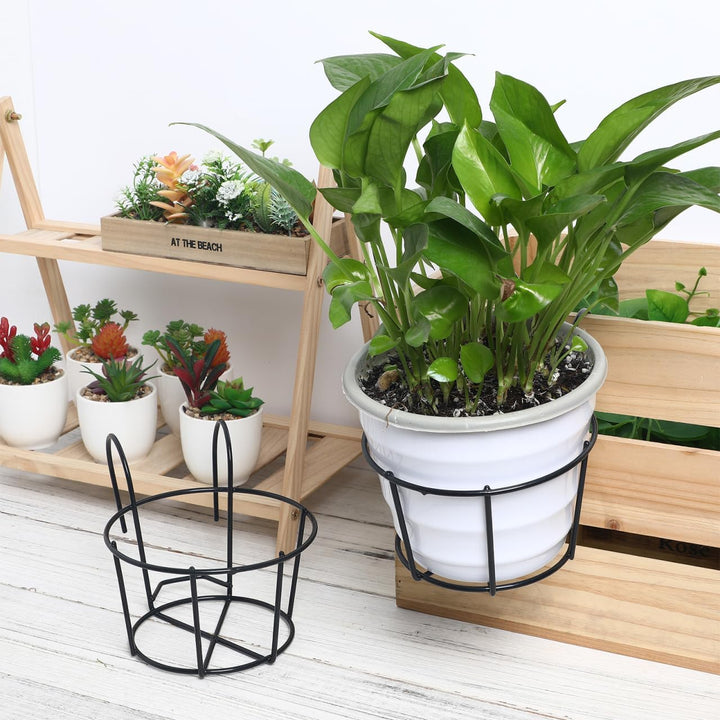 BESPORTBLE 5 StüCk Runde HäNgende Blumentopfhalter Aus Eisen Balkon GeläNder PflanzgefässE Metall Pf