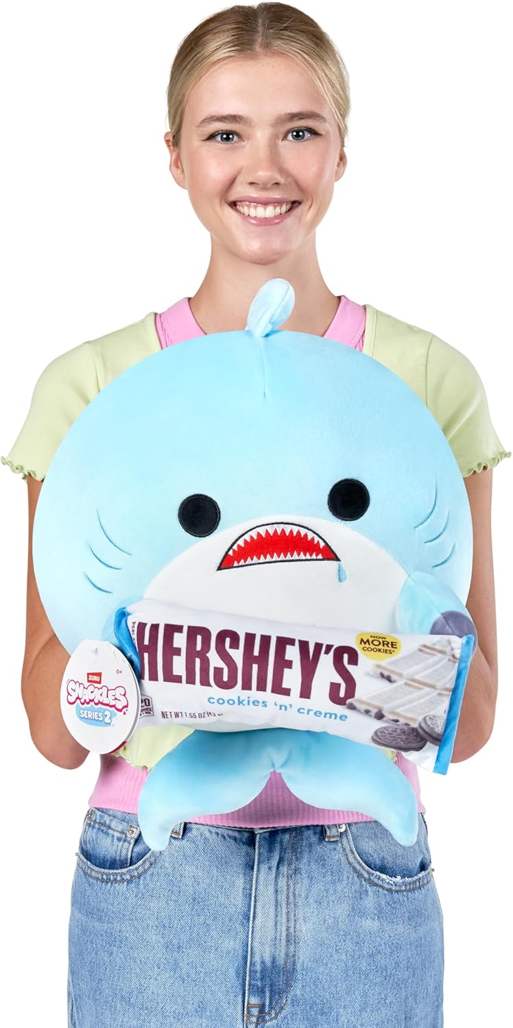 Snackles, Series 2, Shark (Hershey, Cookie n Cream), Kuschelig-weiches, beruhigendes, 35 cm grosses