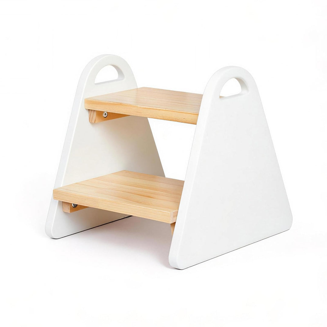 2-stufiger Tritthocker für Kinder aus Naturmaterial, Hocker & Trittstuhl Trittpult, Kindertreppe für