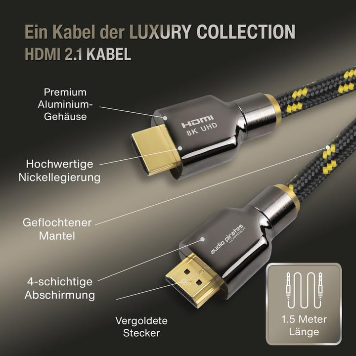 audio pirates – LUXURY COLLECTION - HDMI 2.1 Kabel | 48Gbit/s Ultra High Speed HDMI-Kabel | 10/8K@60