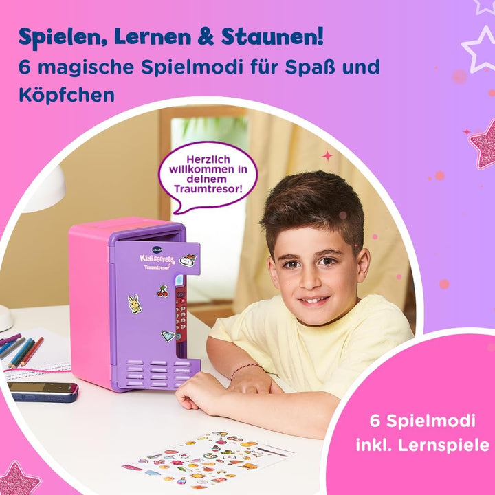 VTech Kidisecrets Traumtresor – Tresor mit Zahlencode zum Aufbewahren von Geheimnissen – Mit Spielen
