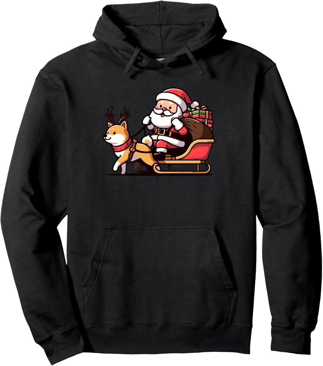 Shiba Inu Weihnachtsmann Lustiger Hund Weihnachten Pullover Hoodie
