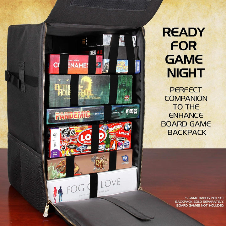 ENHANCE Brettspielbänder - Elastische Boxbänder Mit Haltbarem Strukturiertem Griff Für Brettspielbox