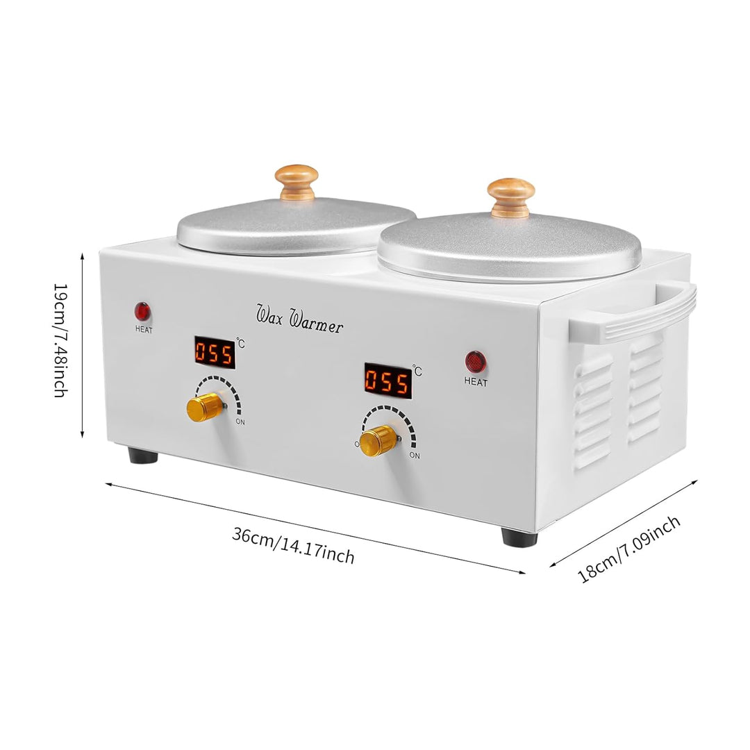 Doppeltopf Wachswärmer, 100W Wachserhitzer mit 2 x 600ml Behälter, Einstellbar Temperatur 20-120℃, W