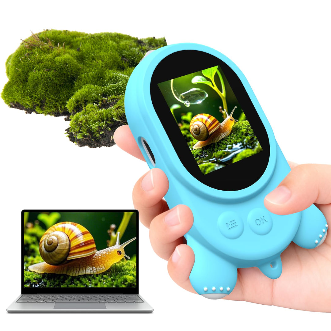 Mikroskop für Kinder - Digital Lupe Kinder mit 2-Zoll LCD HD Bildschirm, Handy Kinderkamera Microsco