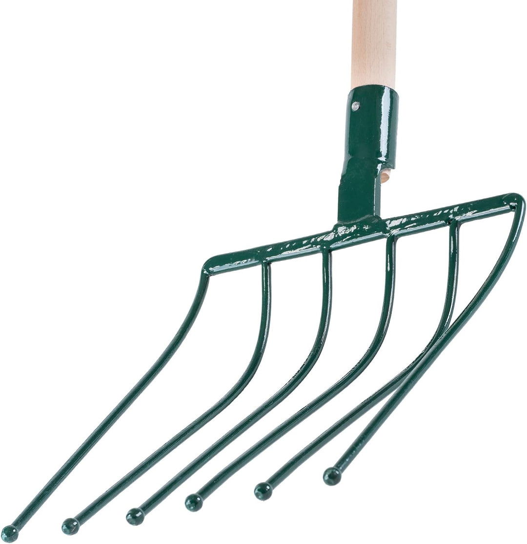 KADAX Rübengabel, Forke mit Holzstiel, Spatengabel mit 6 Zinken, Heugabel, Grabegabel, Kartoffelgabe