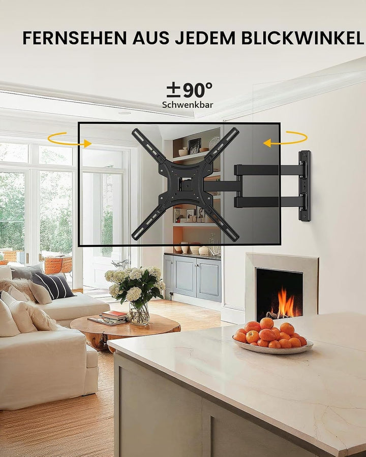 Alphamount TV Wandhalterung, Schwenkbare Neigbare TV Halterung für 26-60 Zoll LED LCD Flach &amp; Curved