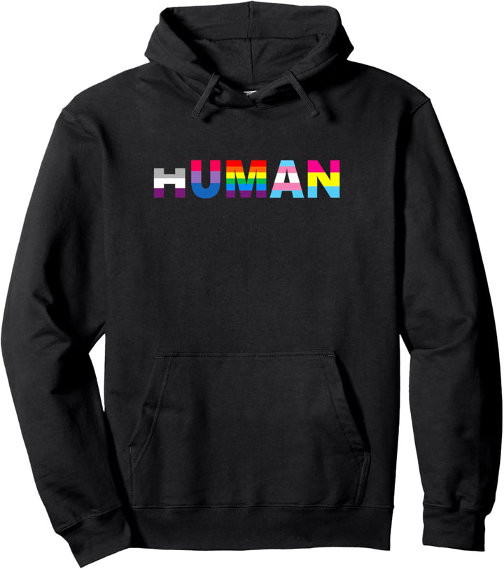 Bisexual Gay Bi Queer Trans LGBTQ Rainbow Regenbogen Human Pullover Hoodie