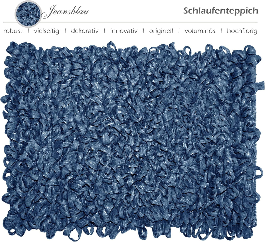 Lashuma Badezimmer Teppich Jeansblau, geeignet für Fussbodenheizung 50x70 cm 50x70 cm Jeansblau, 50x