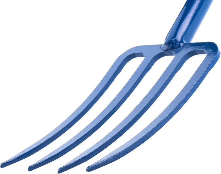 KADAX Heugabel, Grabgabel mit D-Griff, Mistgabel mit Kopf aus hochqualitativem Stahl, ergonomische G