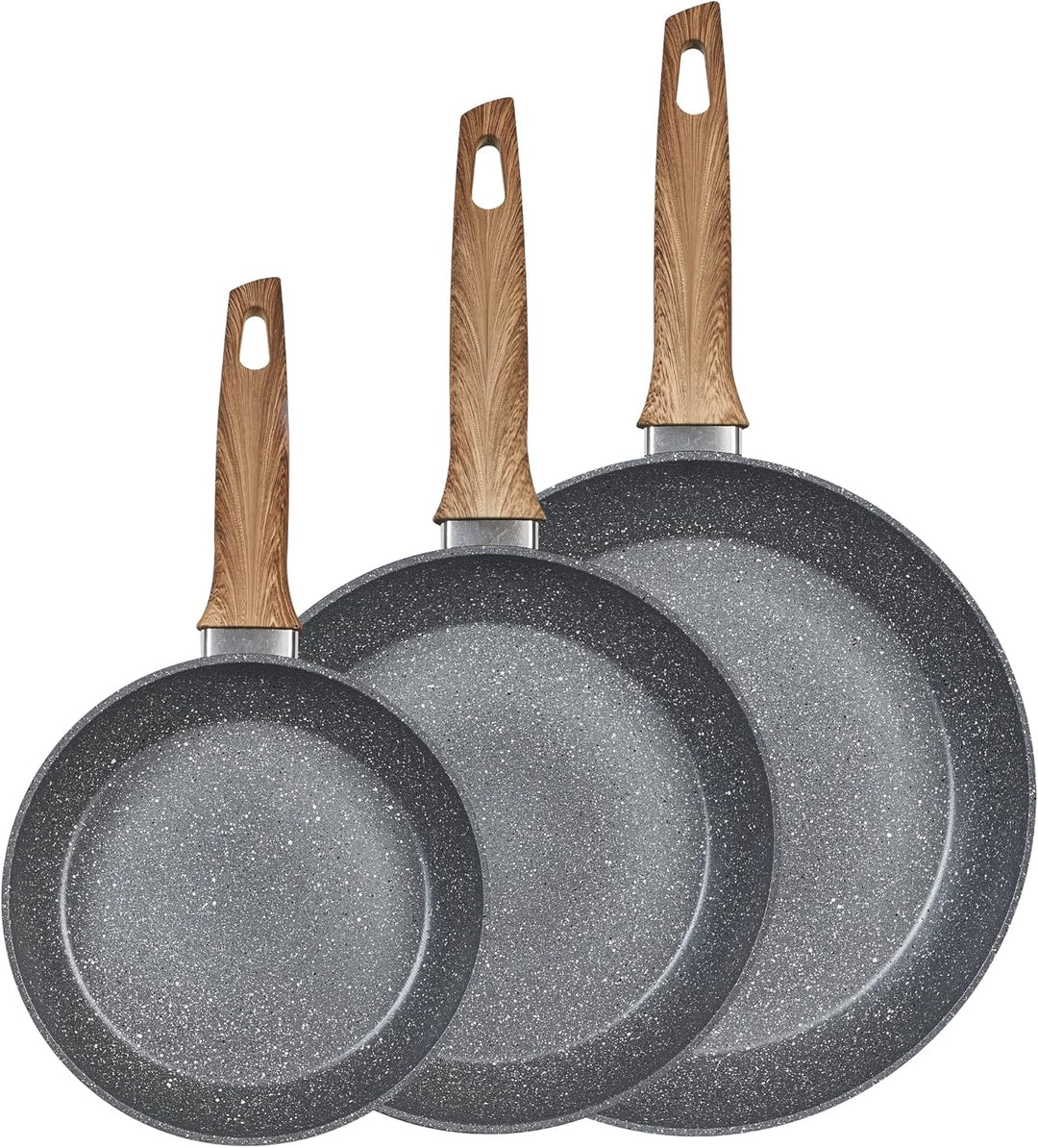 King Bratpfannenset, Aluminium, Marble Grau, 20 cm, 3-Einheiten