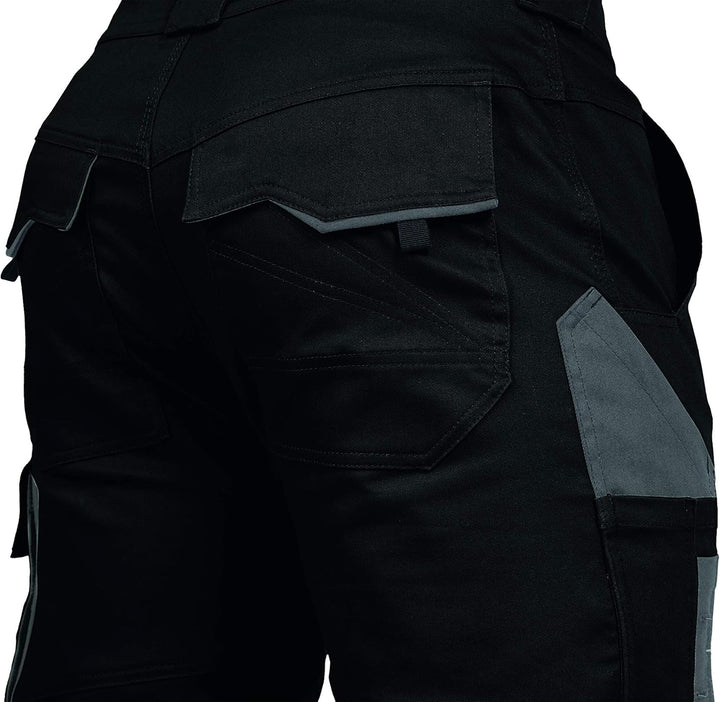 LEIB WÄCHTER Flex-Line Arbeitshose Bundhose Premium grün-schwarz mit Spandex … 58 Schwarz/Grau, 58 S
