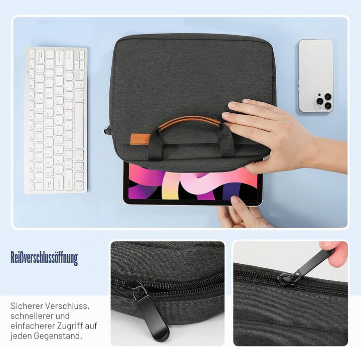MoKo 12.9 inch Tablet Tasche Hülle, Tragetasche Umhängetasche aus Polyester, Schutztasche mit Schult