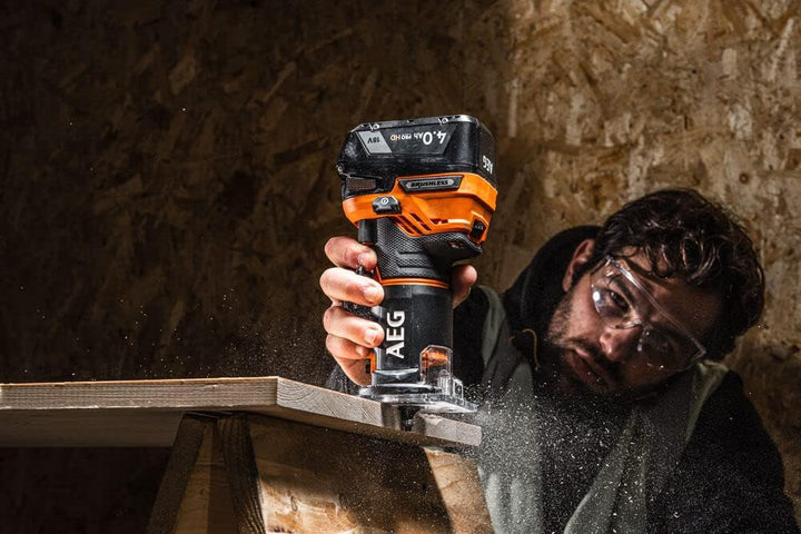 AEG 18 V Pro18V Brushless Akku-Kantenfräser, BOF18BL2-0, ohne Akku u. Ladegerät Kantenfräse 18 V, Ka