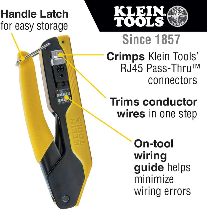 Kompakte Durchgangs-Crimper, modulare Crimper für Pass-THU RJ45 Datenstecker Klein Tools VDV226-005