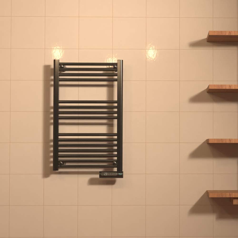 Cecotec Elektrischer Badheizkörper Ready Warm 9100 Smart Towel Black. 500 W, LED-Anzeige, Touch Cont