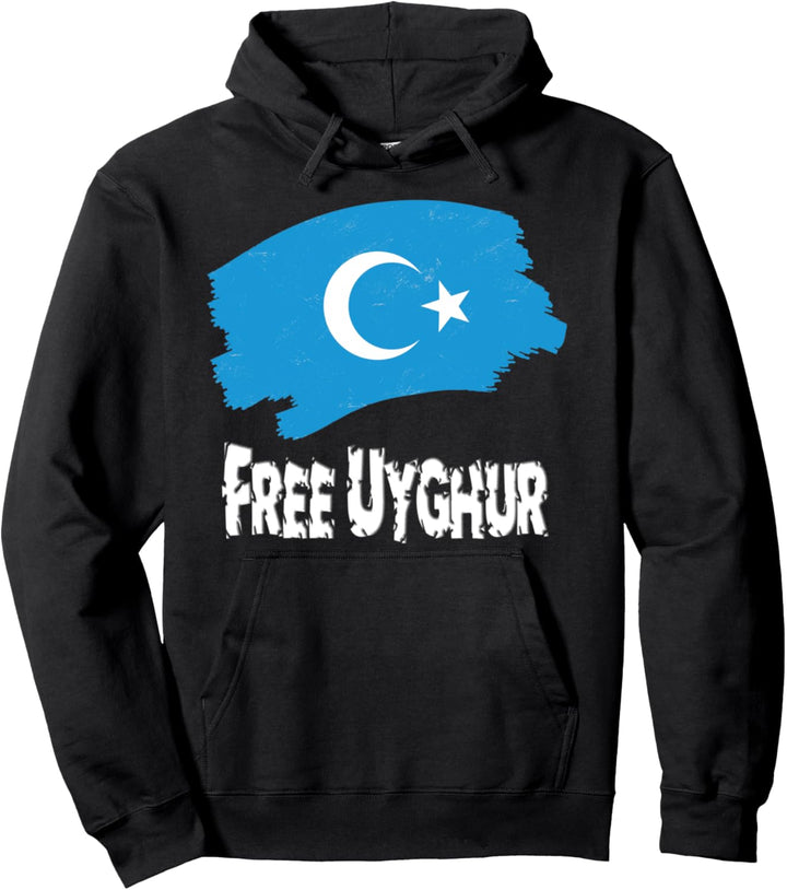 Kostenlose Uiguren mit uigurischer Flagge Pullover Hoodie