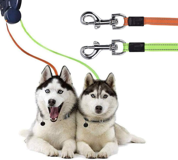 Gobesty Doppelte Einziehbare Hundeleine, 3M Flexible Einziehbare Hundeleine Doppelleine fur Zwei Hun