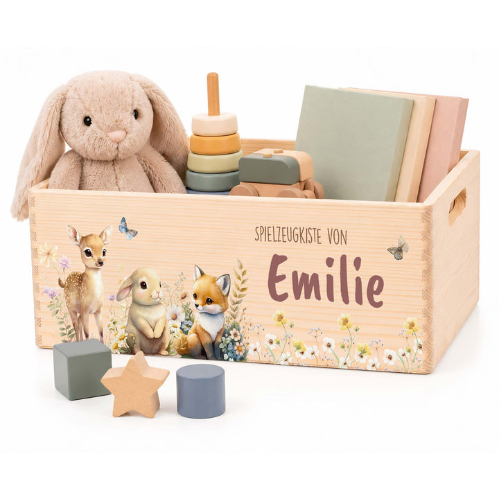 Kidsmood - Spielzeugkiste aus Holz mit Wunschnamen | Aufbewahrungsbox Kinder Spielzeug & Bücher | Pr