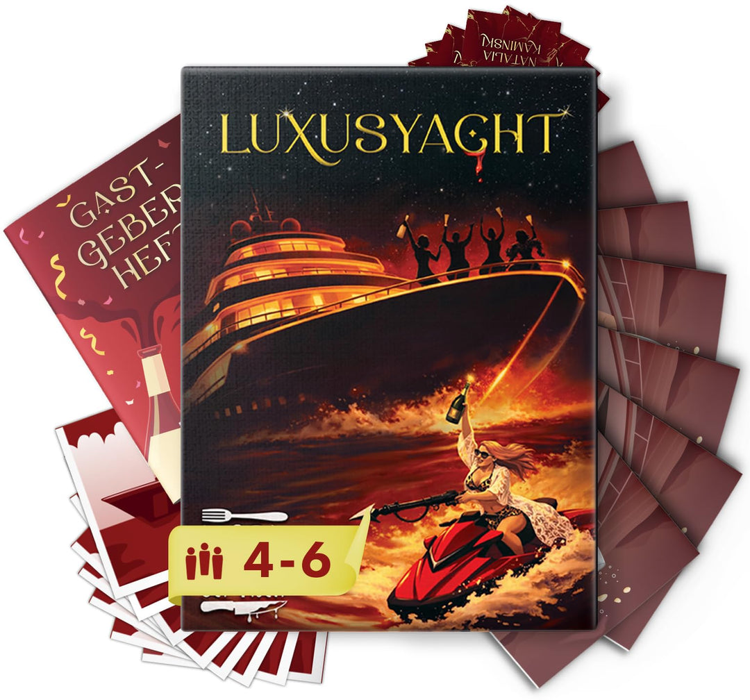 MORD bei Tisch Krimidinner für Zuhause - 4 bis 6 Personen - Der Luxusyacht Fall - Das Krimi Spiel ab