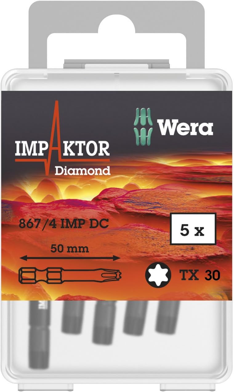 Wera 5057666001 867/4 IMP DC Impaktor TORX Bits TX 30x50 T30, T30