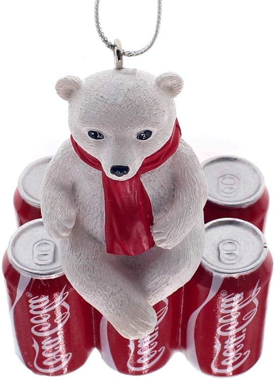 Kurt Adler CC2203 Coca-Cola Cub on 6-Pack Cans, 3-Inch Height, Resin