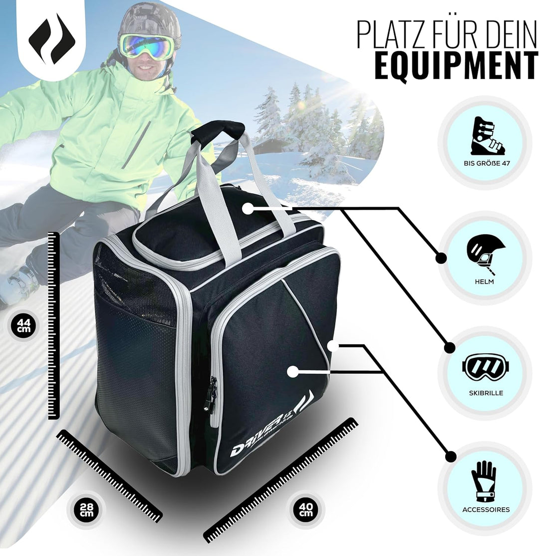 Driver13 Skischuhrucksack mit Helmfach Ideal für Deine Skischuhe mit Helmfach für Hart + Snowboard B