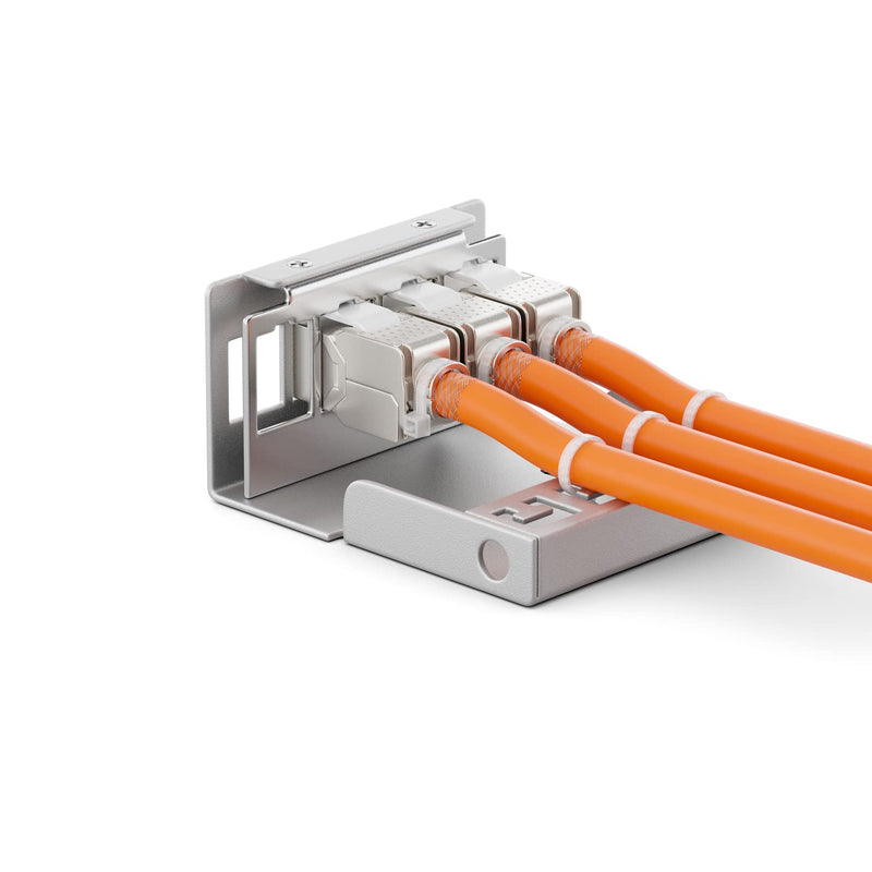 deleyCON 4 Port Patchpanel Set Patchfeld Verteilerfeld 1 HE + 4x RJ45 Keystone Jack Modul STP CAT6a