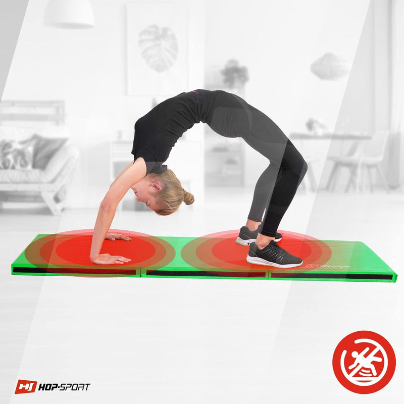 Hop-Sport Turnmatte klappbar - Bodenweichmatte für zuhause 180x60x5cm - Fitnessmatte, Gymnastikmatte