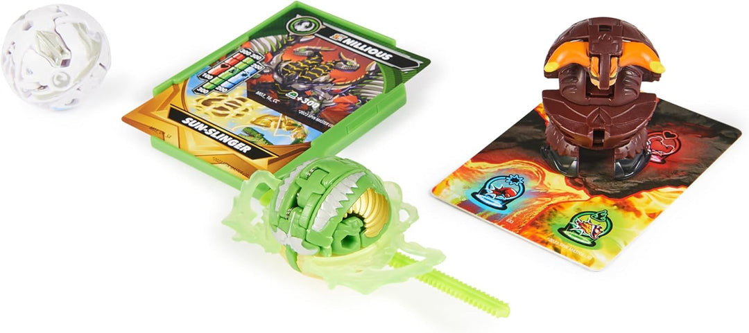 BAKUGAN Starter 3-Pack, Special Attack Nillious, Titanium Dragonoid, Bruiser, individualisierbare Ac