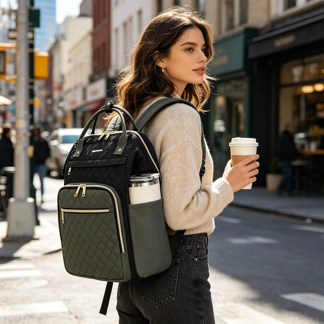 EMPSIGN 17-Zoll-Laptop-Rucksack für Damen, ideal für Arbeit, Reisen und Uni, geräumig, wasserabweise