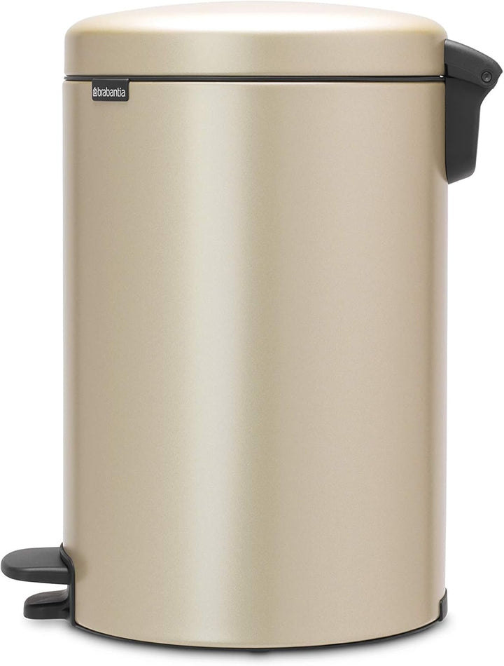 Brabantia Treteimer, Metallic Gold, 20L 20 Liter Champagne, 20 Liter Champagne