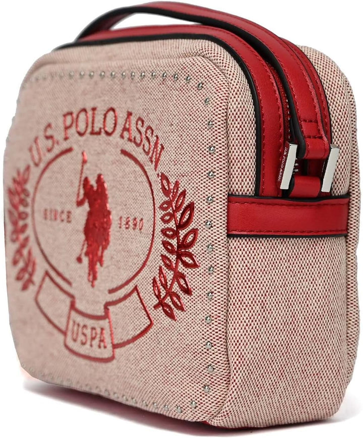 U.S.POLO ASSN. Great Meadow Crossbody Bag 23x17x8 Canvas/PU RED