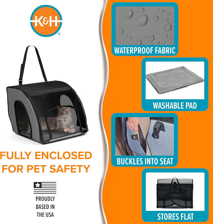 K&H PET PRODUCTS Reise-Sicherheitstasche für Haustiere, Hundebox für Autoreisen, weiche Seitentasche