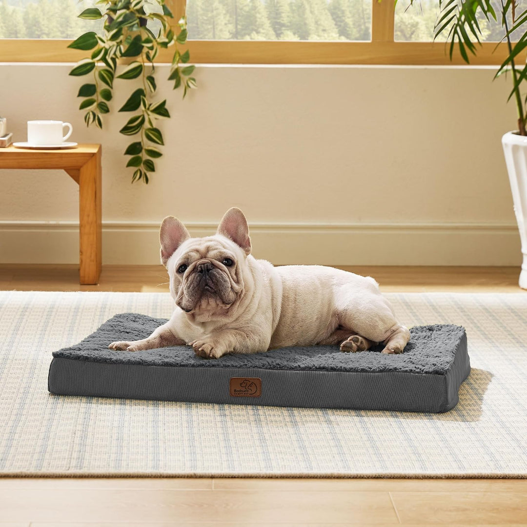 Bedsure orthopädisches Hundebett kleine Hunde - 76x51x7.6cm Hundekissen flauschig Hundematte waschba