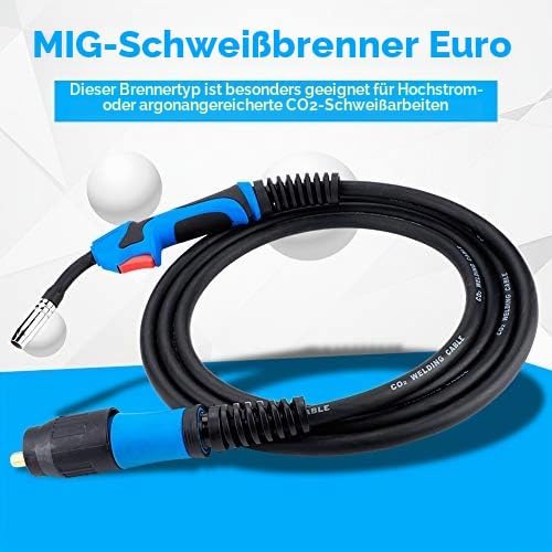 Schweissbrenner MB15AK mit 4 Meter Schlauchpaket Schutzgas CO2 Welding Torch Gun Hals für MIG/MAG Sc
