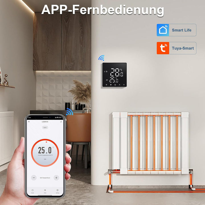 CNBINGO Thermostat Fussbodenheizung WLAN Smart Thermostat Heizung Digital Raumthermostat Fussbodenhe
