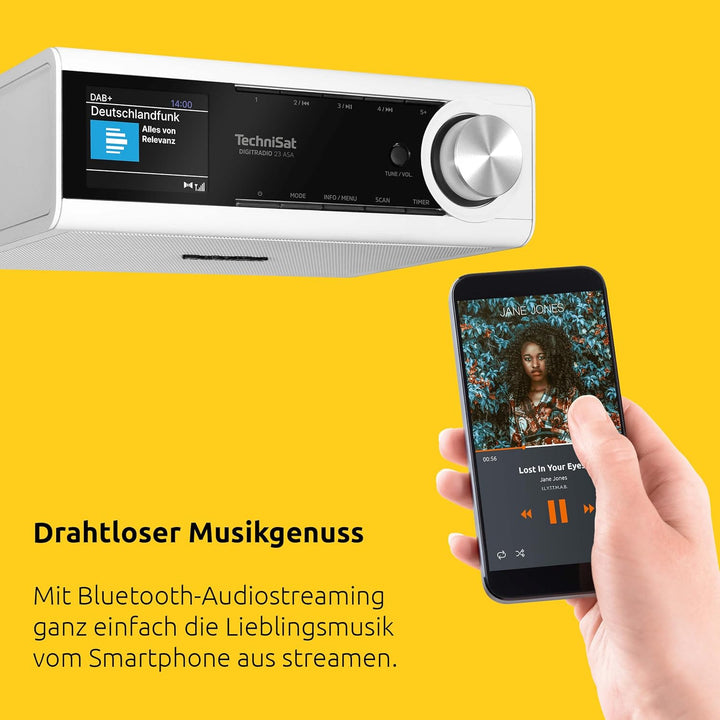 TechniSat DIGITRADIO 23 ASA – Küchen Unterbauradio mit Automatic Safety Alert (ASA, DAB Küchenradio,