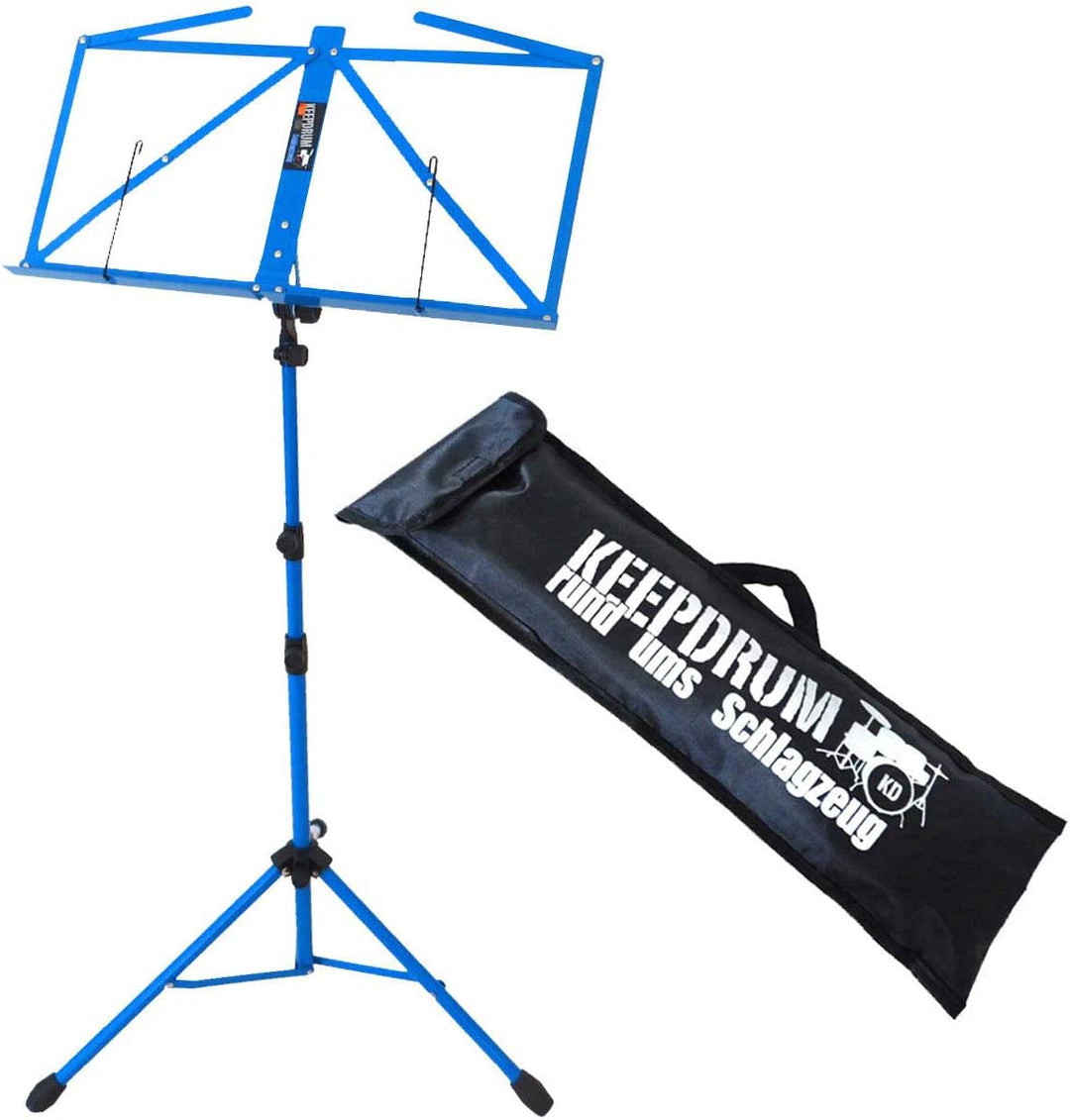 keepdrum MUS3 BL Blau Notenstaender Notenpult + Tragetasche