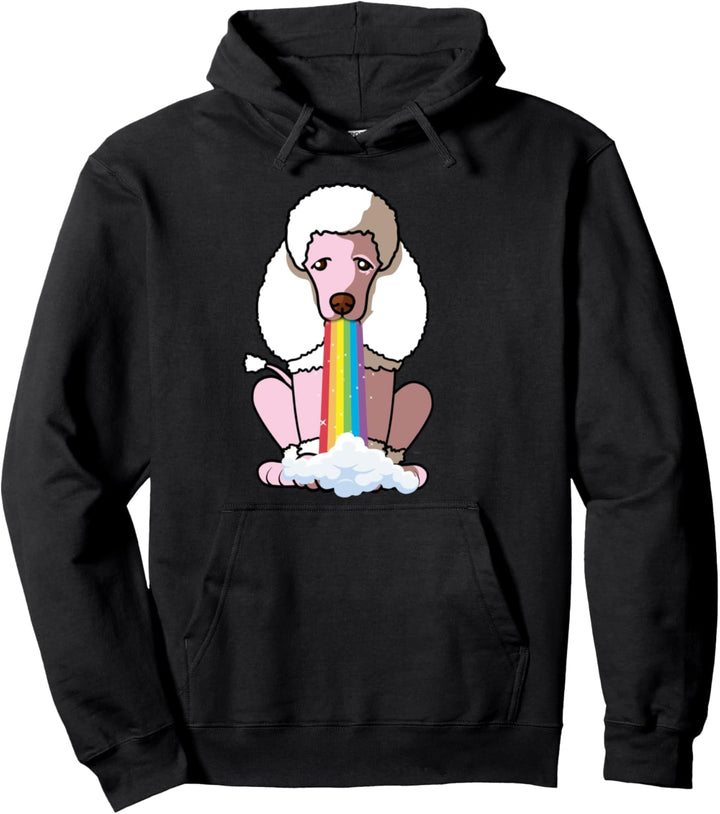 Lustiger Pudel-Hund in buntem Regenbogen-Mund Pullover Hoodie