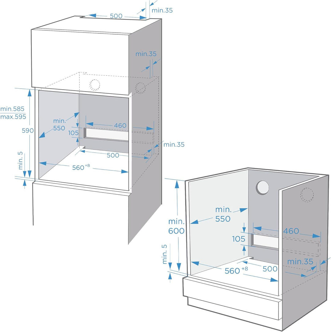 Cecotec Backofen 60 cm Bolero Hexa SM406000 Glass White A+. 2900 W, 72 l, 12 Funktionen mit Steak Ma