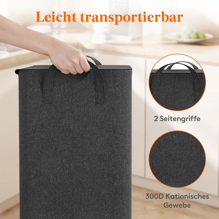 Lifewit 100L Pfandflaschen Sammelbehälter mit Deckel, Gross Pfandflaschen Aufbewahrung, Behälter Lee