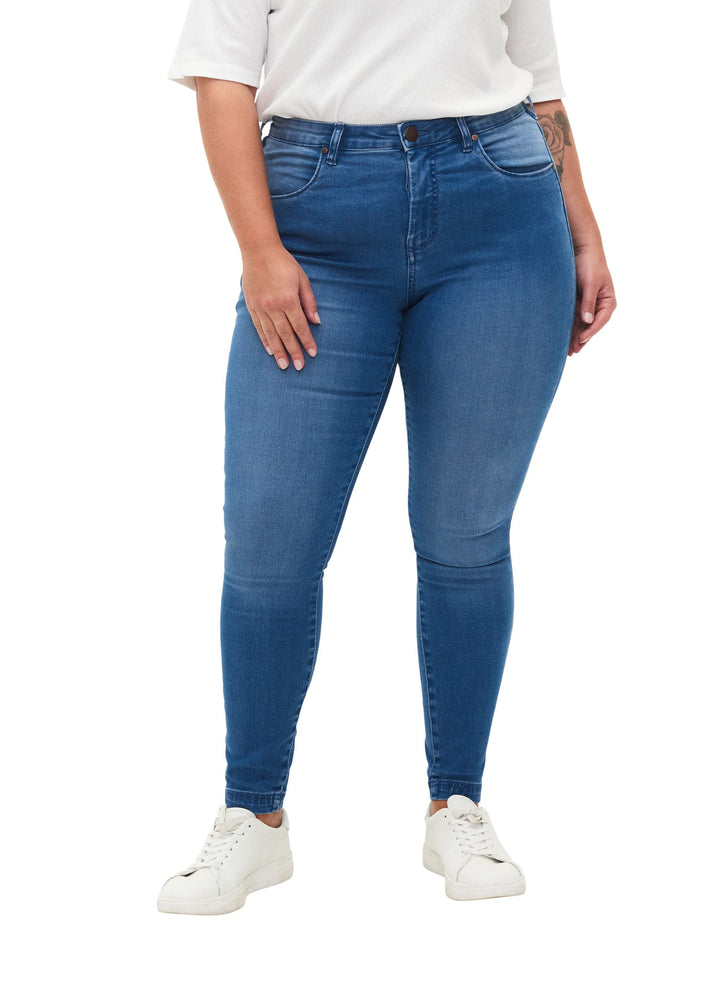 Zizzi Damen Grosse Grössen Amy Jeans Hohe Taille Slim Gr 56W / 32L Light Blue, 56W / 32L Light Blue