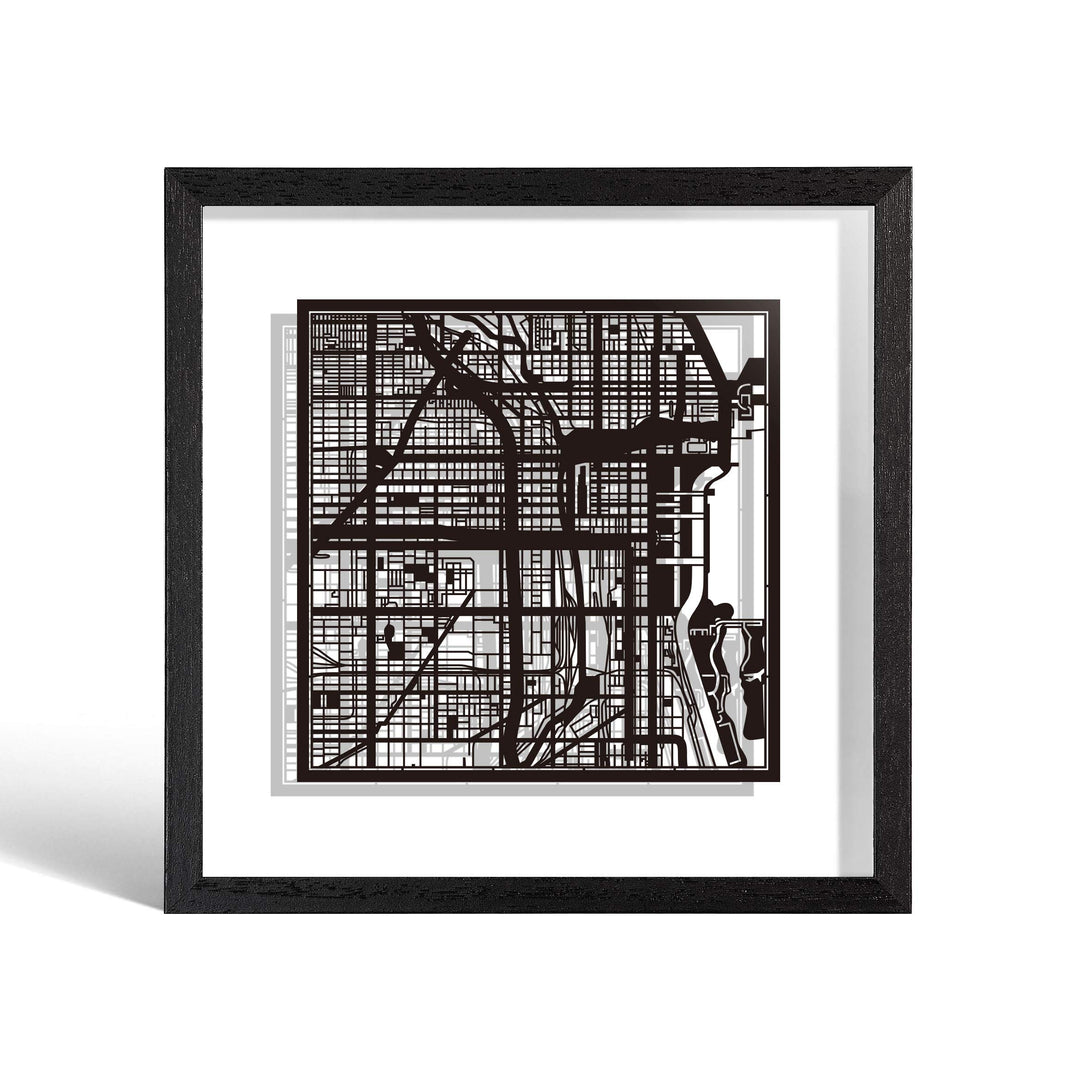 O3 DESIGN STUDIO - Marco de Papel para mapas, 22,8 x 22,8 cm, en Caja de Regalo, Fondo, autocambiant