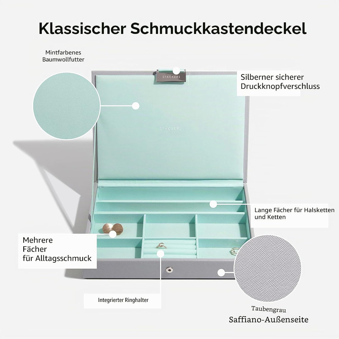 Stackers Grau Mint Klassisch Schmuckschatulle - 5 Dove Grey/Mint Green, Dove Grey/Mint Green