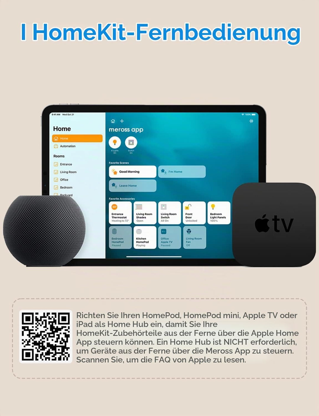 Meross Smart Wassermelder WLAN Wassersensor für HomeKit, Wassersensor Wasseralarm mit Hub kompatibel