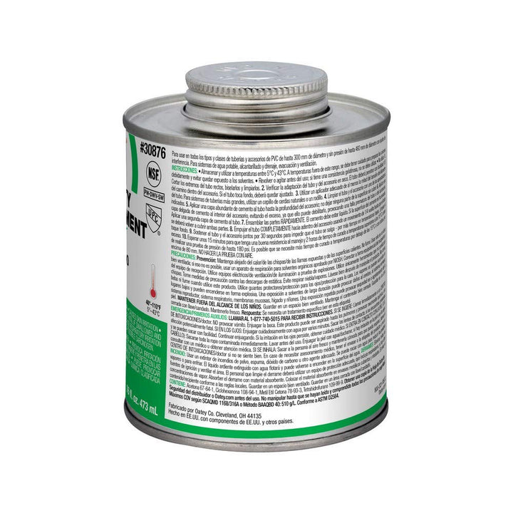 Oatey 30876 PVC Heavy Duty Cement, Clear, 16-Ounce by Oatey