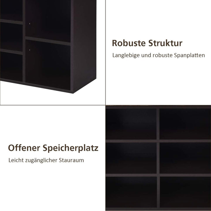 COSTWAY Schuhbank mit Sitzfläche, Schuhregal Holz, Schuhkommode Schuhablage Schuhschrank, Sitzbank m