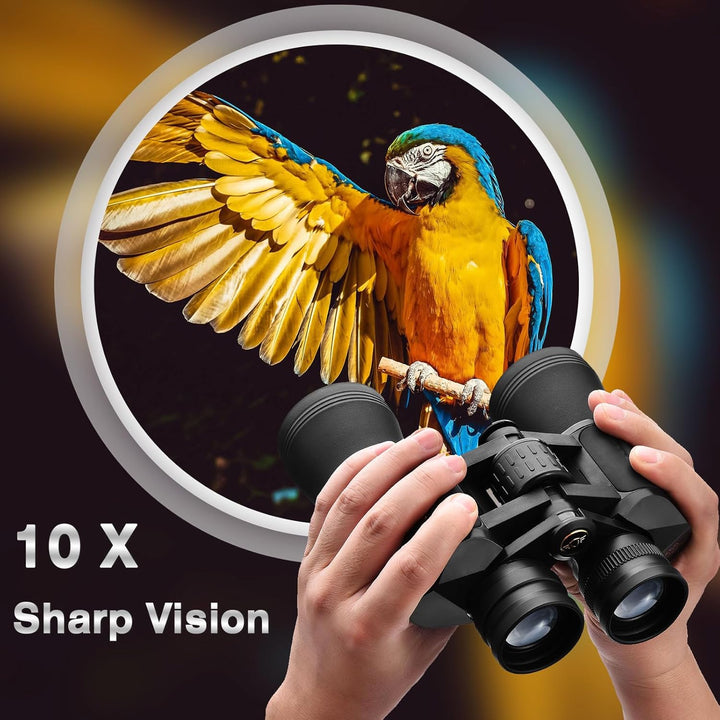 LUXUN 10x50 Fernglas für Erwachsene, Fernglas mit Nachtsicht bei Schwachem Licht, BAK4 Prism HD für