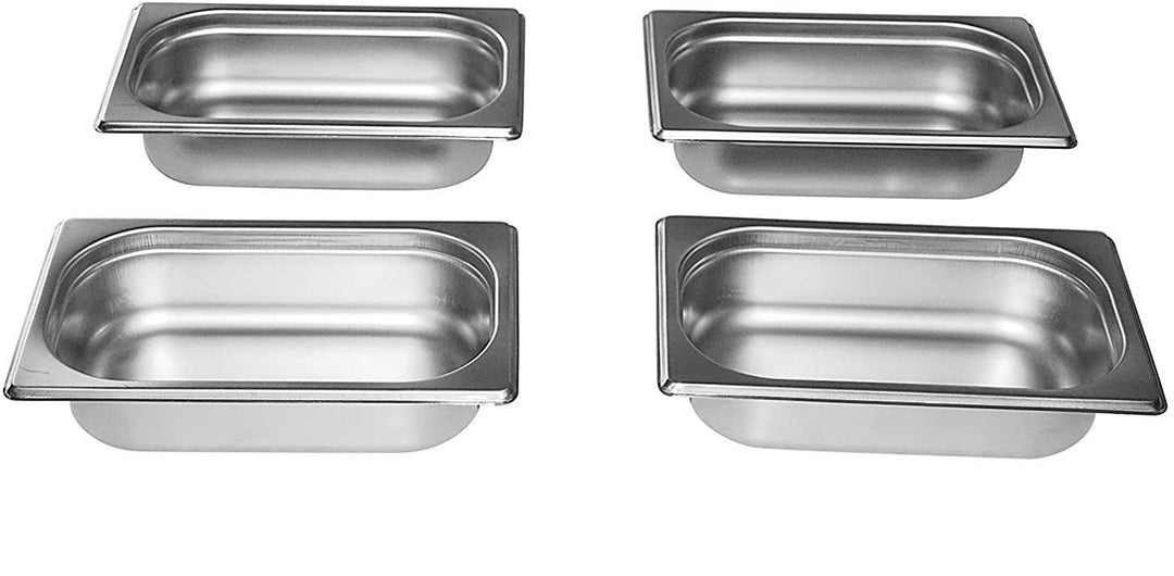 Gastro-Bedarf-Gutheil 4 x Gastronormbehälter GN Behälter 1/4 65 mm tief stapelbar Edelstahl incl. St